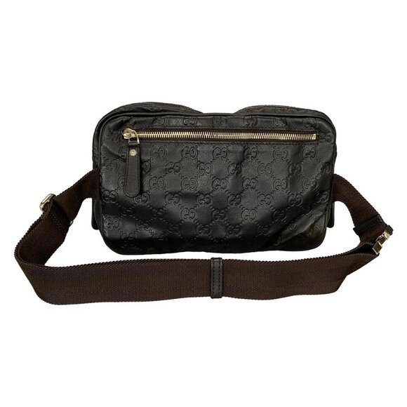 Auth GUCCI Guccissima 246417 Dark Brown Leather - Bum Bag - Picture 2 of 16